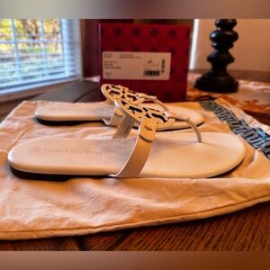 Tory Burch Miller Soft Leather Sandal in New Ivory Size 9